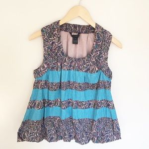 Marc by Marc Jacobs Paisley Striped Cotton Top - S